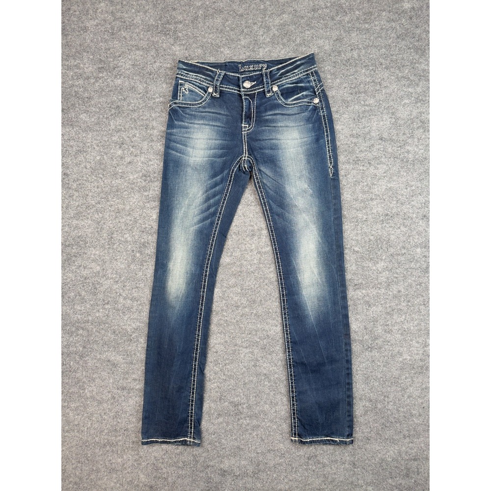 Blue Monkey Luxury Skinny Jeans W28 L32 Embellished Y2K Stretch‎ Denim